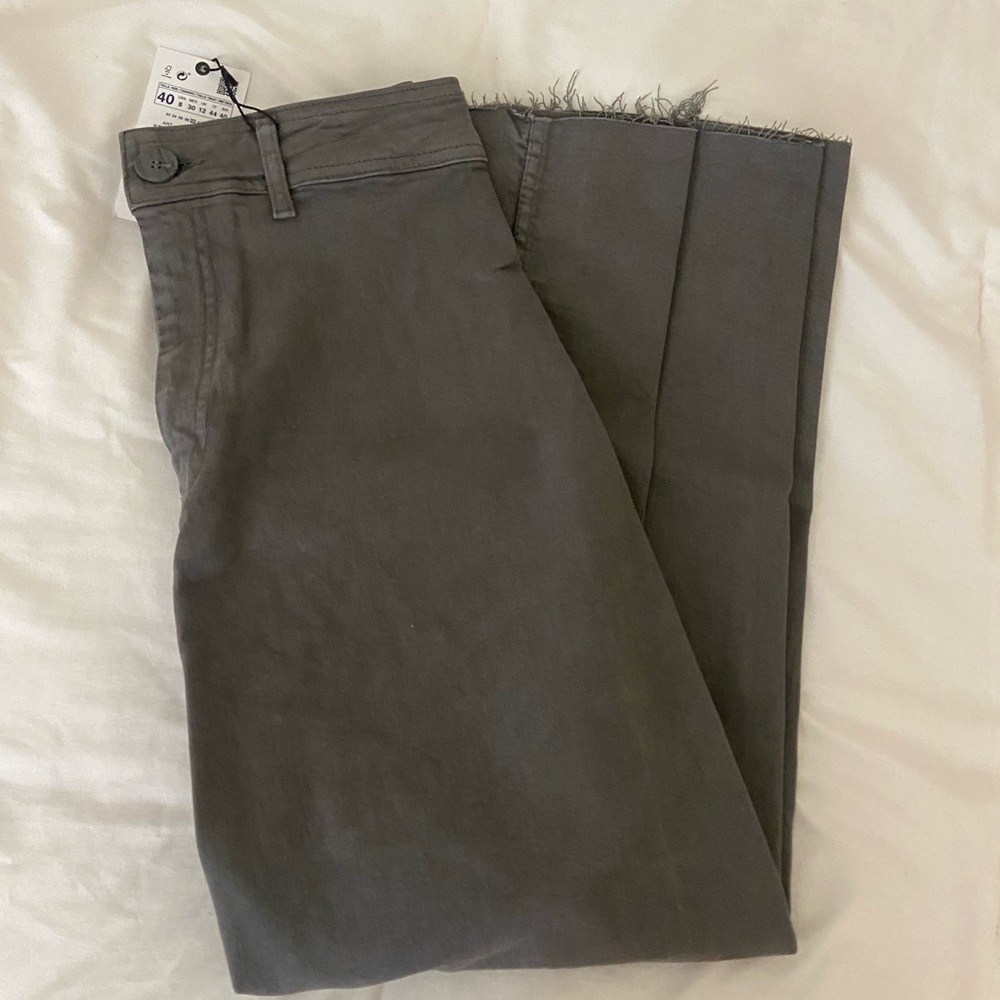 Stone grey Zara Zw Marine Straight Jeans Size US 8 (TikTok viral)